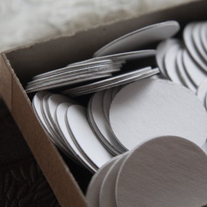 White Chipboard Circles 1 1/2 Inch Diameter Die Cut Cardboard Rounds, 12 Pcs. image 2