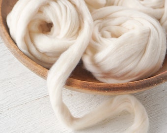 Cotton Roving for Spun Cotton Crafts - Long Staple Cotton Sliver, 3 Ounces