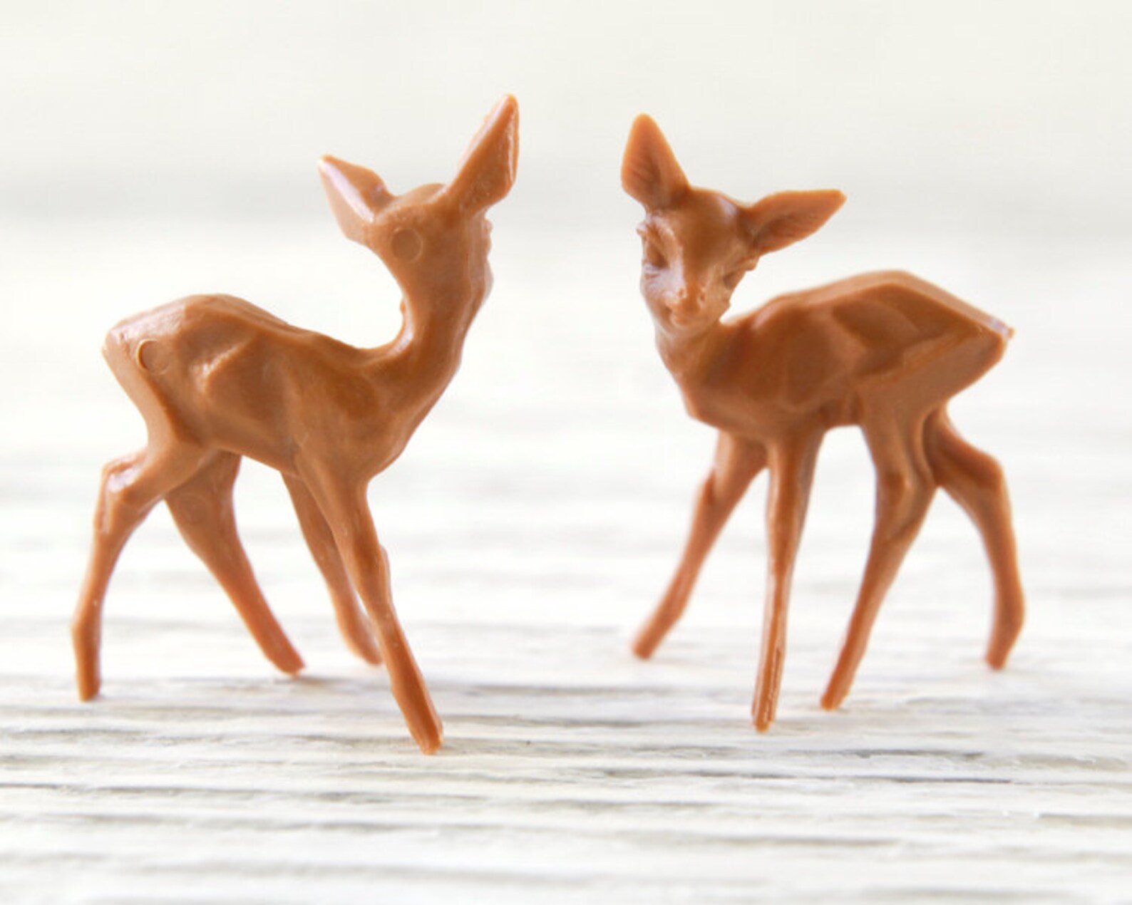 Miniature Plastic Deer 6 Tiny German Deer Craft Figurines Etsy