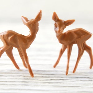 Miniature Plastic Deer One Dozen Tiny German Craft Figurines image 4