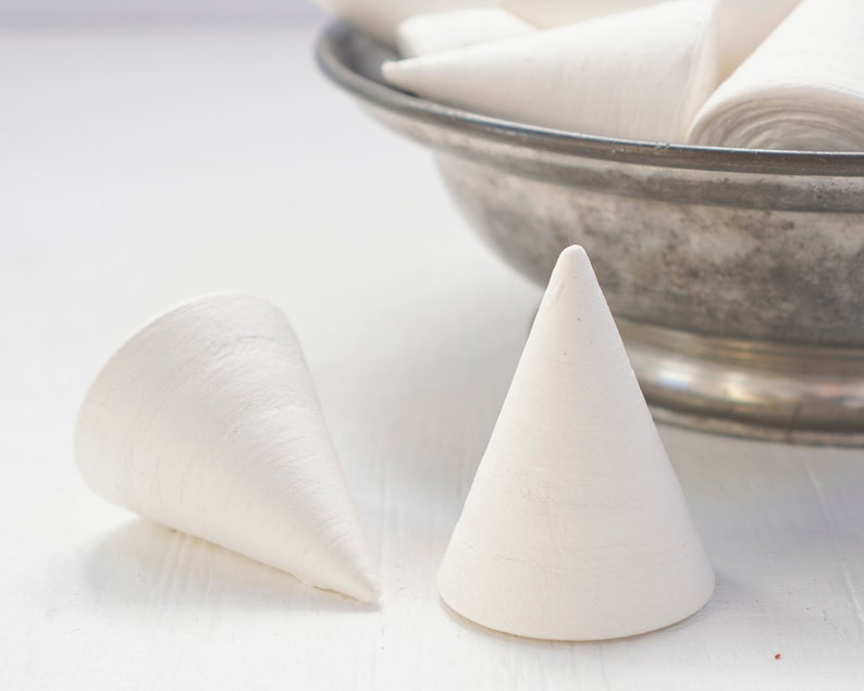 Pointy Spun Cotton Cones, 60 x 45mm Cone Craft Shapes, 6 Pcs. image 3