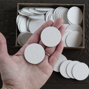 White Chipboard Circles 1 1/2 Inch Diameter Die Cut Cardboard Rounds, 12 Pcs. image 5