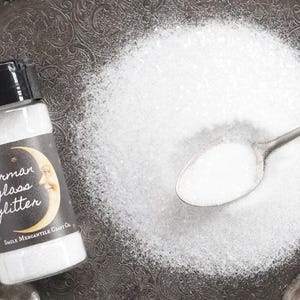 Purpurina de vidrio alemán transparente - Grano mixto, frasco mezclador de 113 g