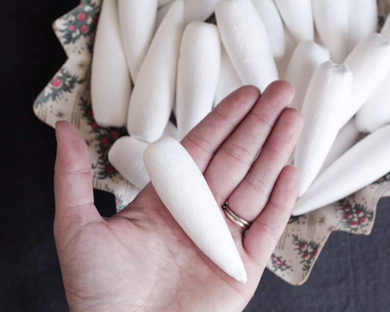 Spun Cotton Icicles Vintagestyle Icicle Ornament Shapes 5 Etsy