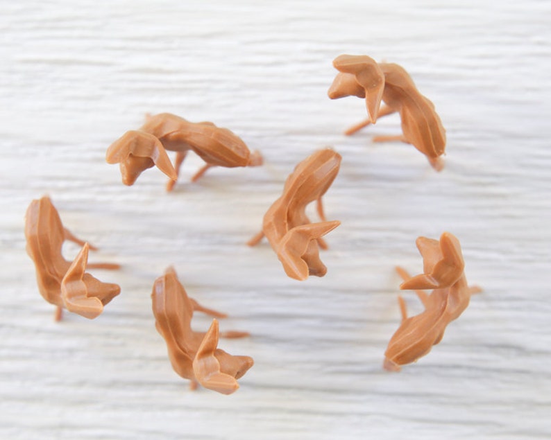 Miniature Plastic Deer One Dozen Tiny German Craft Figurines image 6