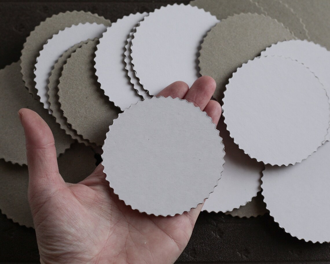3Inch Chipboard Craft Circles Die Cut Serrated Edge Etsy