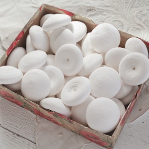 Puffy Mushroom Caps - 43mm Spun Cotton Shapes, 12 Pcs.