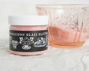 Depression Glass Glitter, Candy Pink - Translucent Fine Grain German Glass Glitter