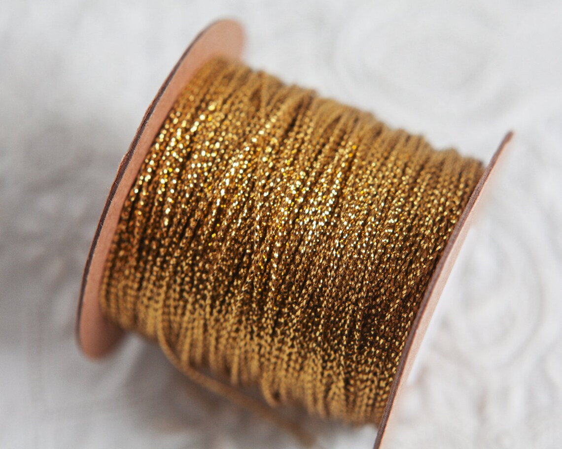 Gold Tinsel Cord Fine Metallic Gift Wrap String 144 Yd. Etsy