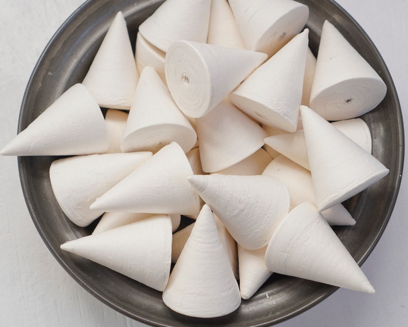 Pointy Spun Cotton Cones, 60 x 45mm Cone Craft Shapes, 6 Pcs. image 5