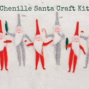 Chenille Santa Pipe Cleaner Craft Kit - Vintage Style Bump Chenille Santa Supply Pack
