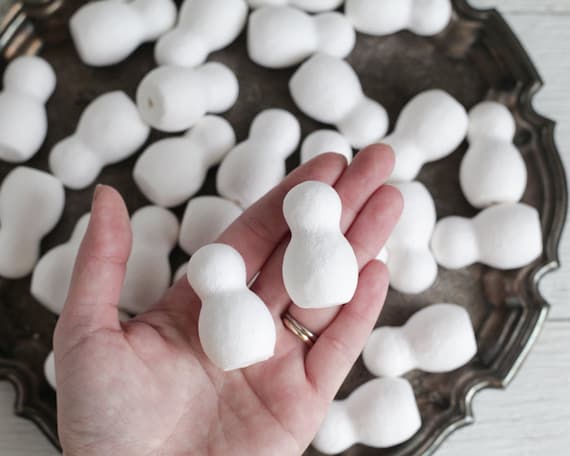 Mini Peg Dolls Vintage style Spun Cotton Round Peg Doll Blanks 12 Pcs. Etsy