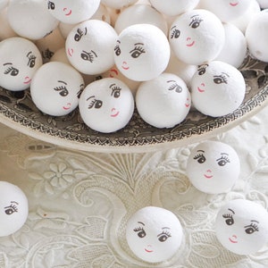 Spun Cotton Heads: CHARM 30mm Vintage-Style Cotton Doll Heads with Faces, 12 Pcs. image 7
