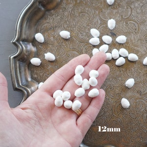 Spun Cotton Eggs, Select by Size, 12mm 60mm Vintage-Style Craft Shapes 12mm: 100 Pcs.