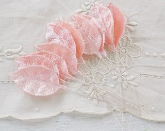 Pink Velvet Leaves, Large 2 1/2 Inch, 10 Pcs.