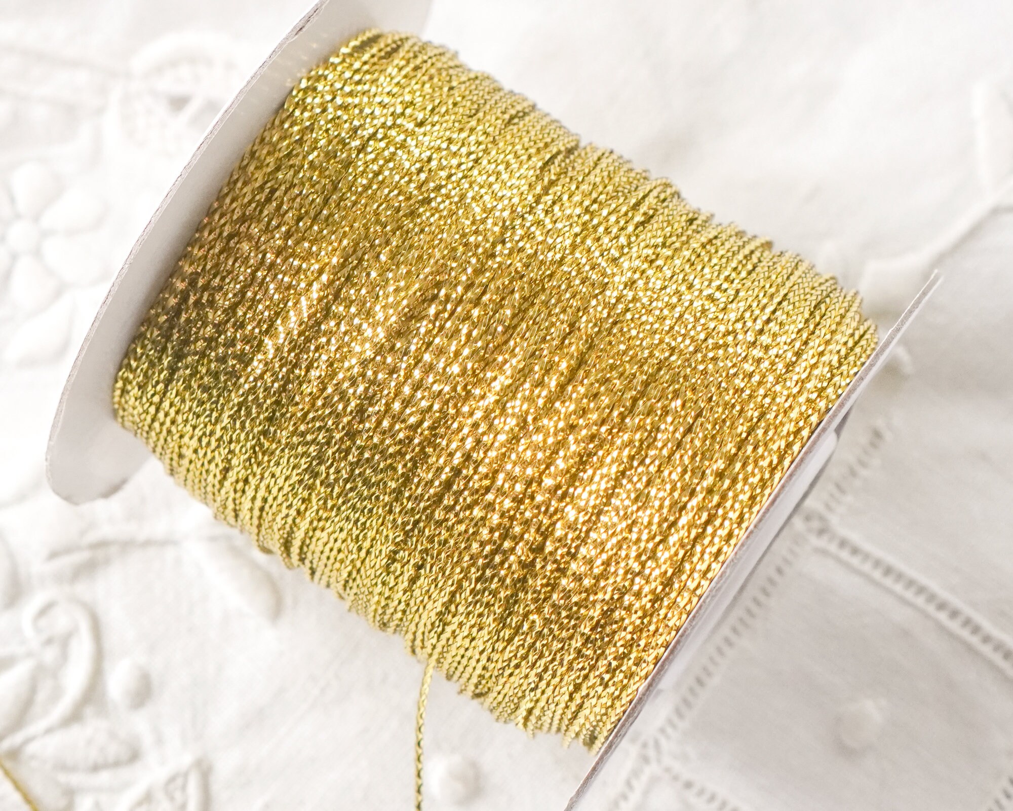 Gold Tinsel Cord Fine Metallic Gift Wrap String 144 Yd. Etsy