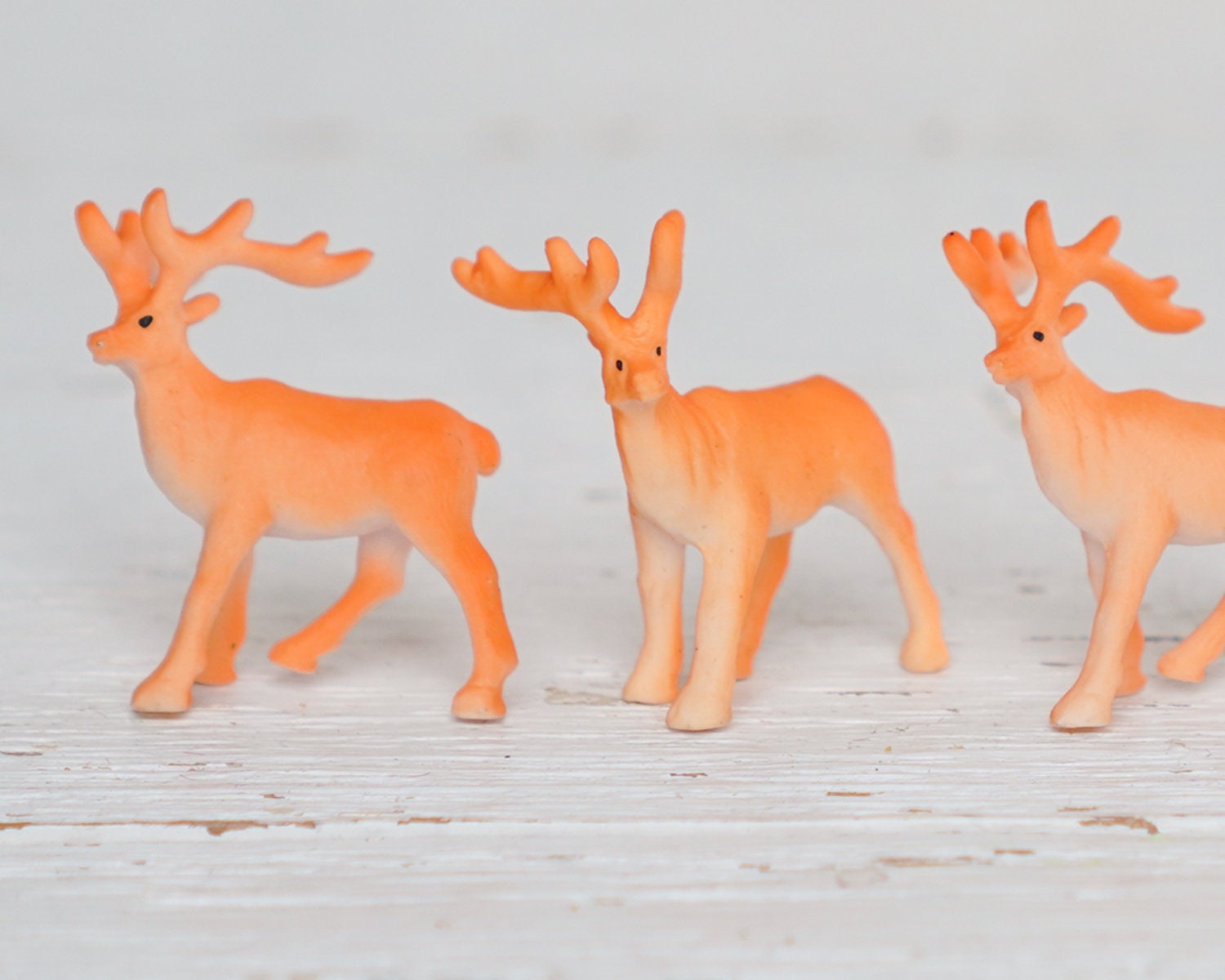 Reindeer Figurines 6 Miniature Plastic Deer for Crafts Etsy