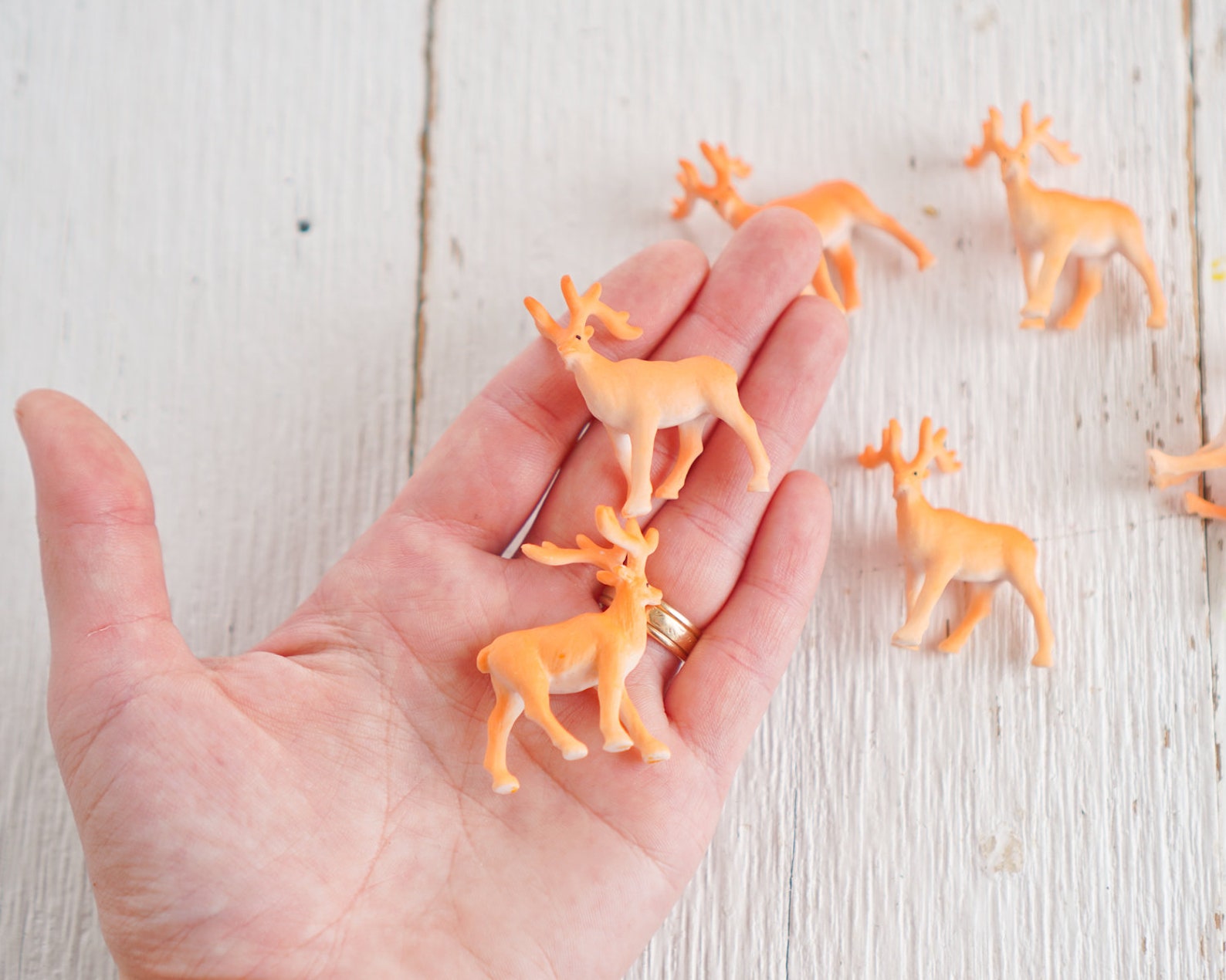 Reindeer Figurines 6 Miniature Plastic Deer for Crafts Etsy Norway