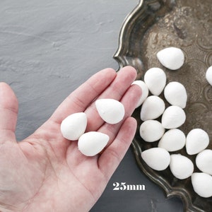 Spun Cotton Eggs, Select by Size, 12mm 60mm Vintage-Style Craft Shapes 25mm: 100 Pcs.