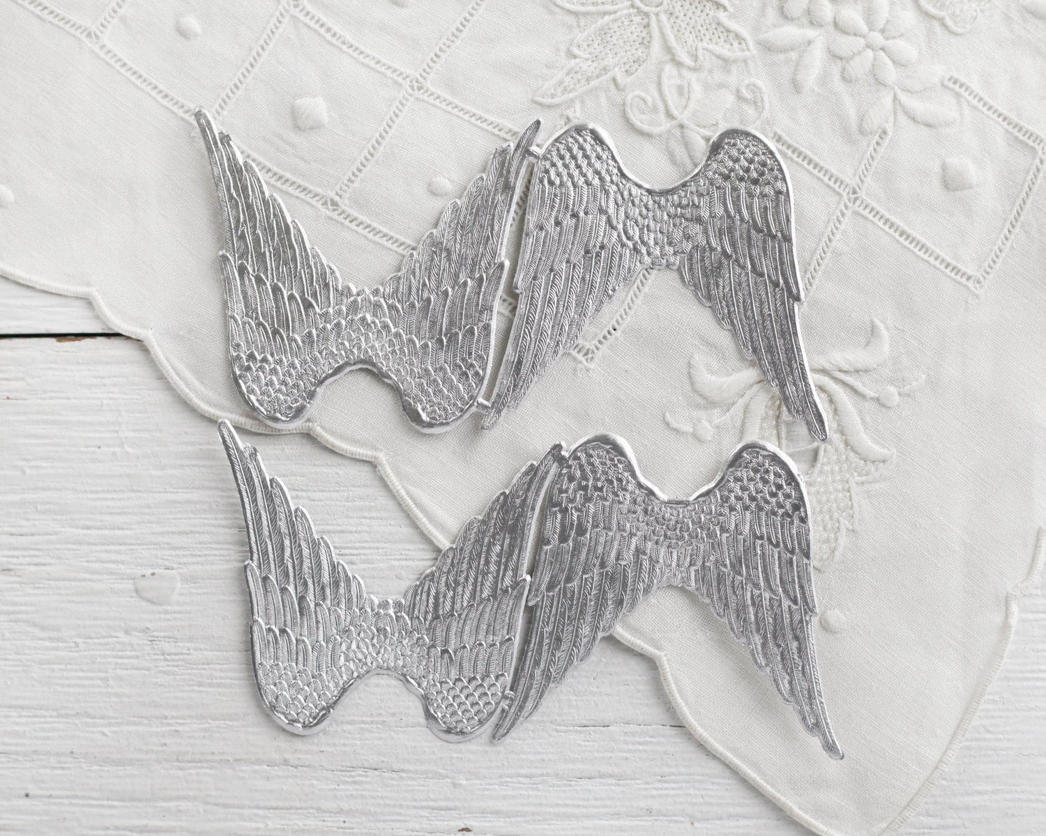 Paper Angel Wings Embossed Silver Foil Die Cut Dresden Paper - Etsy