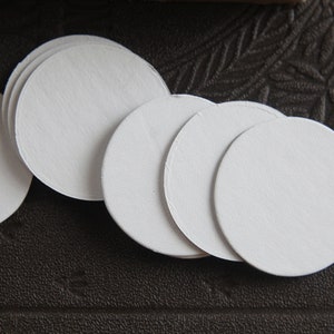 White Chipboard Circles 1 1/2 Inch Diameter Die Cut Cardboard Rounds, 12 Pcs. image 4