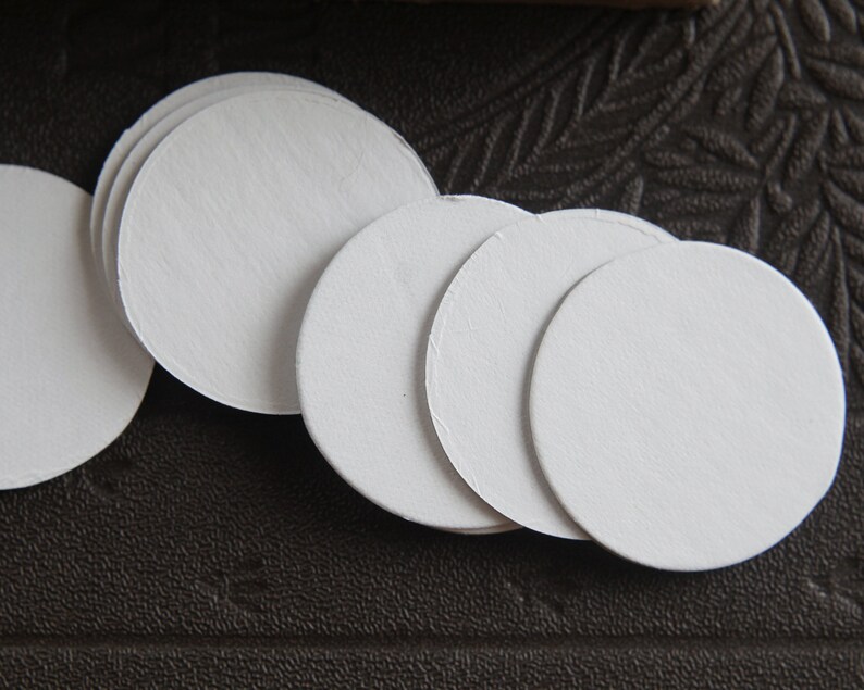 White Chipboard Circles 1 1/2 Inch Diameter Die Cut Cardboard Rounds, 12 Pcs. image 4