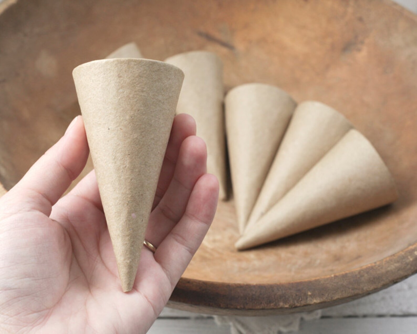 Paper Mache Cones Mini 4 Inch Pressed Cardboard Craft Cones Etsy