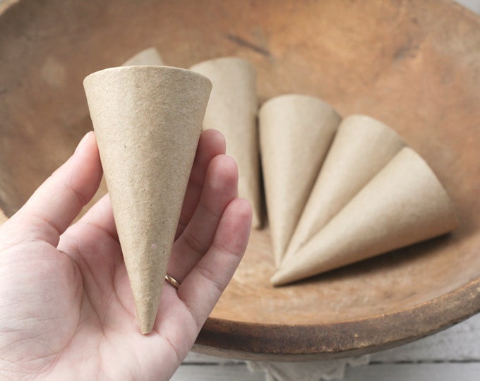 Paper Mache Cones Mini 4 Inch Pressed Cardboard Craft Cones Etsy