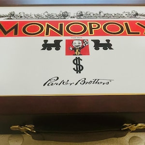 Rare Monopoly Deluxe 1st Ed. Classic Reproduction W/Wooden Case Basically New!