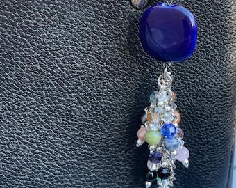 Beaded Bag Charm- Gemstone Beads- Keychain- Handmade Accessories- Gifts for Her- Purse Accesssories