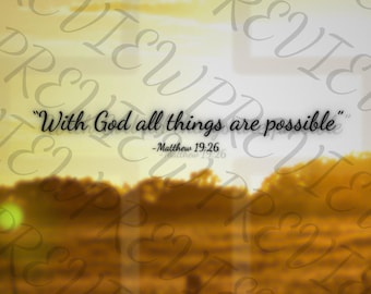 Bibel Vers Wallpaper Pack - Matthäus 19:26 | Iphone & Android Größen