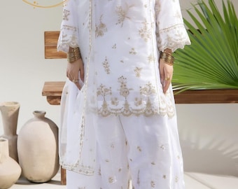 Embroidered Lama Silk 3 Piece Suit for Women, silk dress, wedding gift, wedding dress, salwar kameez, indian dress, custom wedding dress