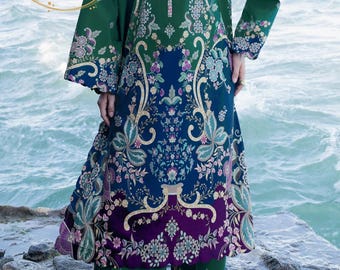 Premium Silk Grip 2 Piece Pret Set, Smooth Flowy Shirt & Trouser, Elegant Ready to Wear Women Outfit, wedding gift, party dresses