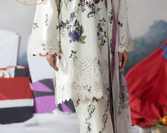 Women dresses 3PC Lawn Suit Set, wedding gift, indian dress, Pakistani Lawn Embroidered, wedding dress, salwar kameez, Gift for Her