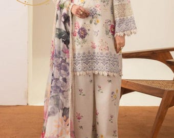 Embroidered wedding Chikankari Kurti, Digital Printed, Dobby Lawn, Indian dress, gift for her, eid special dress, party wear, gift for women