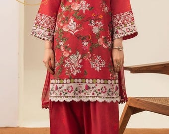 chikankari Kurti Set, 3PC Digital Printed Lawn, party dresses, indian dress, wedding guest clothing dresses for women , gift for her