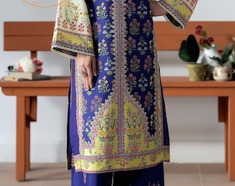 Premium Silk Grip 2-Piece Pret Suit, Smooth Flowy Co-ord Set, Luxury Stitched Shirt & Trouser, indian dress, wedding dress, digital print