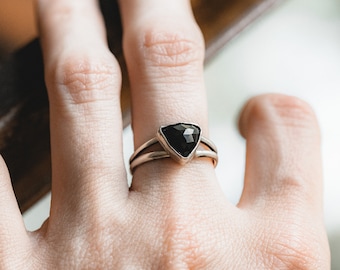Customizable Sterling Silver Gemstone Ring – Amethyst or Tourmalinated Quartz