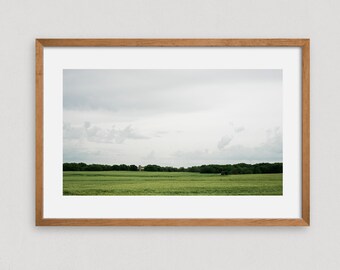 Panoramic Landscape, Wheat Field Print, Farm Landscape Art, Farmhouse Wall Decor, Kansas Art Print, Photo Canvas Print, Calming Wall Art