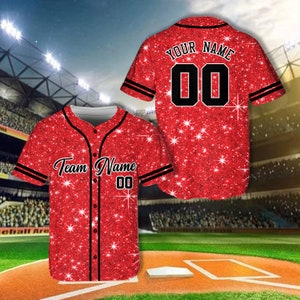 Custom Fraud Glitter Color Baseball Jersey For Baseball Fans Personalized American Baseball Team Game Day Outfit For Baseball Player Lover