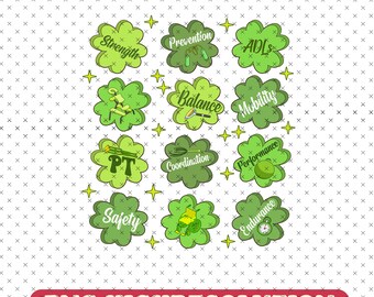 Physical Therapist St. Patrick's Day PNG For Sublimation St Patricks Day Instant Download PT St Patty's Day Therapy Png Shamrock PNG