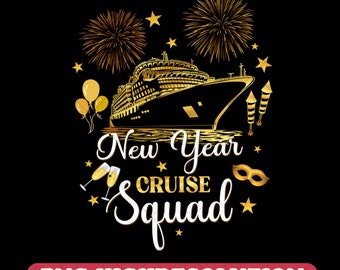 Happy New Year 2024 PNG For Sublimation New Year Cruise Family 2024 Png Happy Holiday Sublimation New Year Party png Cruise Ship PNG