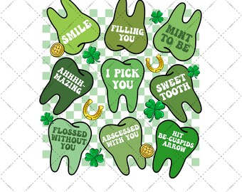 St. Patrick's Day Dentist PNG For Sublimation St Patricks Day Instant Download Dental Hygienist PNG Shamrock PNG