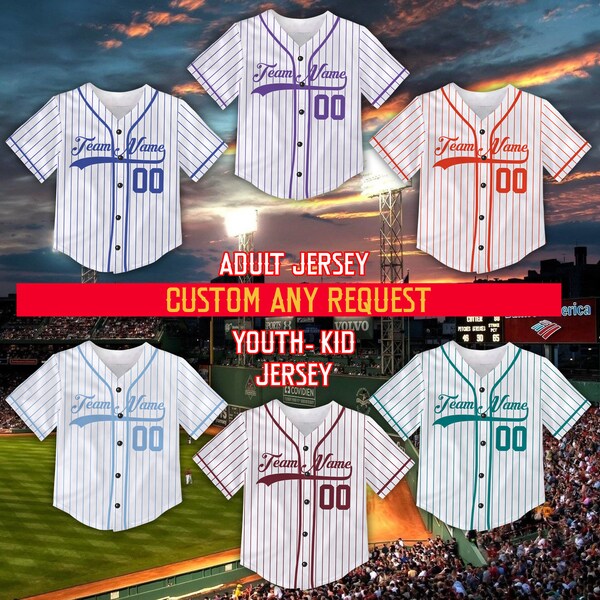 Custom Stripe Line Color Baseball Jersey Personalized Baseball Shirt Baseball Game Day Matching Outfit For American Baseball Fans Players