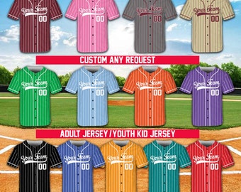 Benutzerdefinierte Streifen Linie Farbe Baseball Jersey Personalisierte Baseball-Shirt Baseball Spiel Tag Passendes Outfit für amerikanische Baseball-Fans Spieler