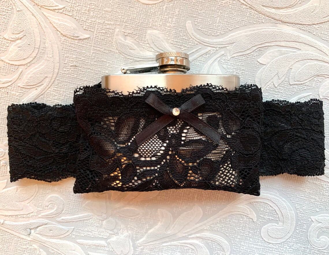 Garter With Pocket to Hold Flask flask Not Included Lace Etsy UK