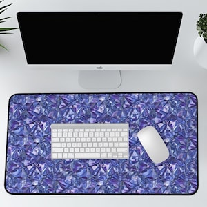 Purple Desk Mat, Purple Laptop Mouse pad, Elegant Diamond Pattern Mat for office,  desk organization desk decoration, desk accessory,