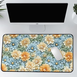 botanical mouse mat,  desk organization, decoration, desk accessory Floral mousepad, office desk mat, keyboard desk mat, flower mouse pad