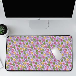 Desk Mat for her, mats for desk for women, small flowers, cute Desk Mat for office, desk accessories, desk pad, desk organization