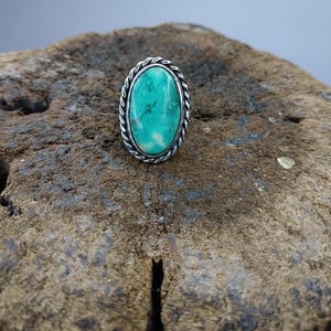 Turquoise Gemstone 925 Sterling Silver Ring, Handcrafted Designer Boho Jewelry for Casual and Festival Wear, Perfect Gift Idea, Gift For Her